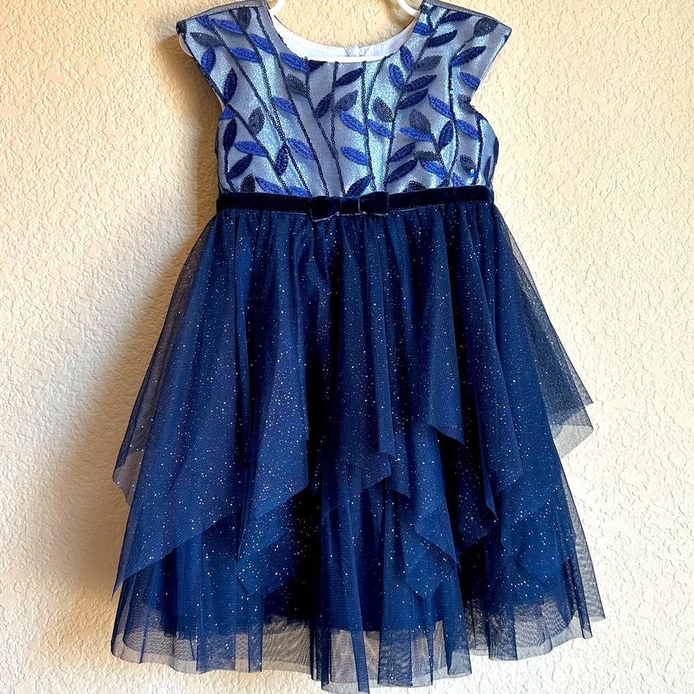Midnight Blue Sparkly Girl Dress 3T